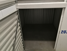 An available 5x5x4 storage locker.